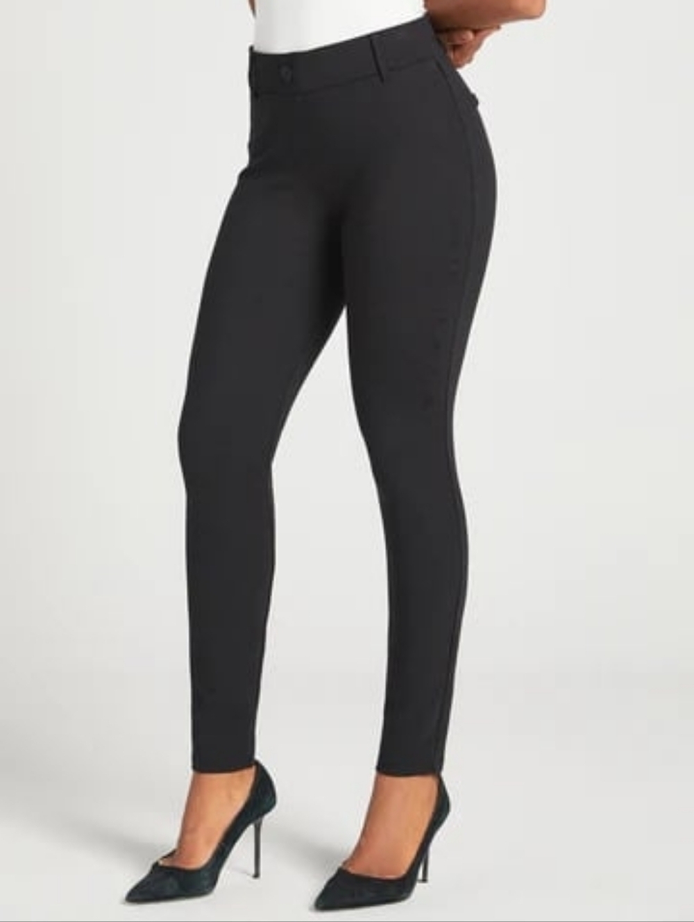 Slim Fit Black Women's Ponte Pants
